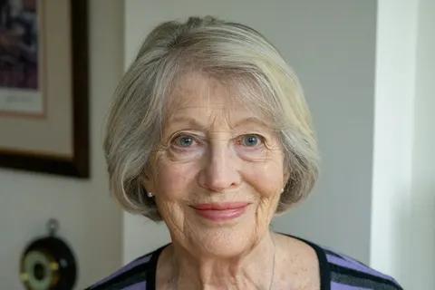 Retrato de mujer mayor sonriente con piel natural